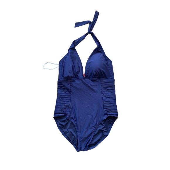 Calvin Klein Women's Halter Tie Neck One Piece SwimSuit -16- Slimming EUC - Picture 1 of 4
